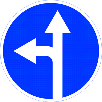 Знак 4.1.5 движение прямо или налево - Дорожные знаки - Предписывающие знаки - . Магазин Znakstend.ru